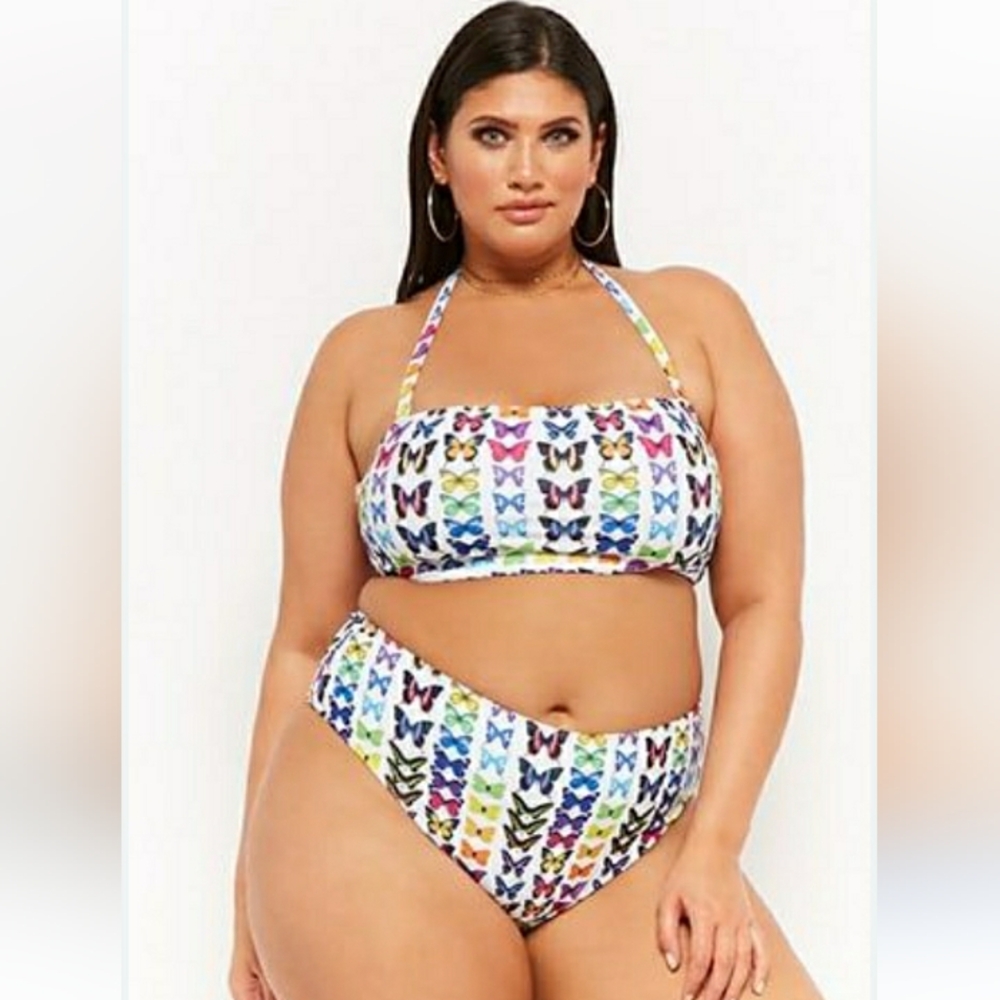 Forever 21 Multicolor Butterfly Bikini